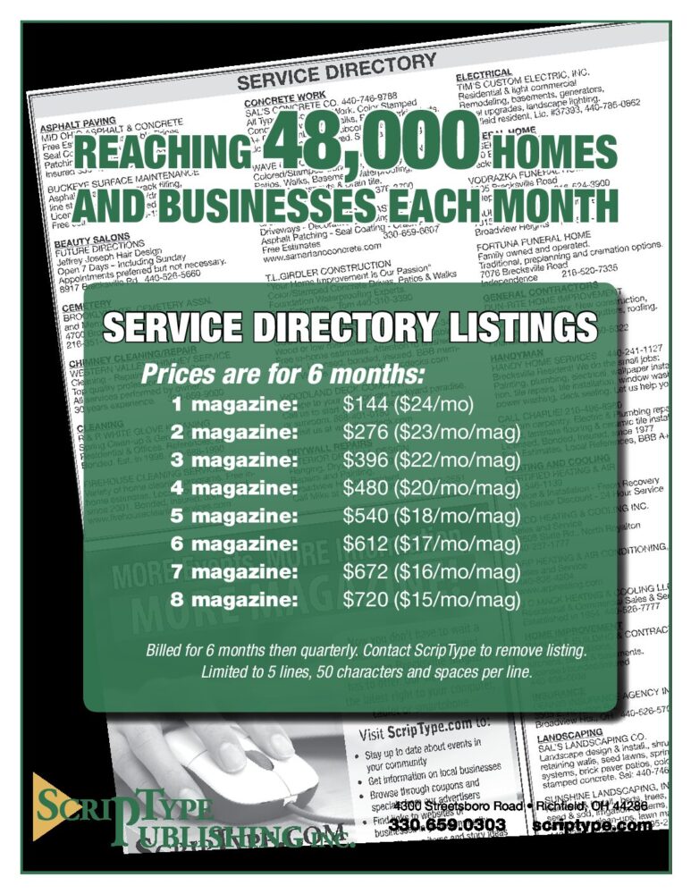 Service Directory Examples Printed 2024 Service Directory | Scriptype